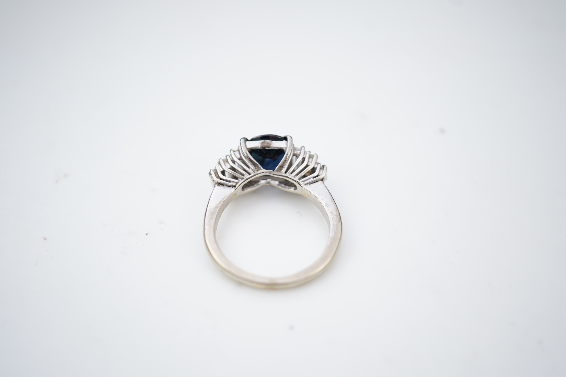 A sapphire and diamond ring